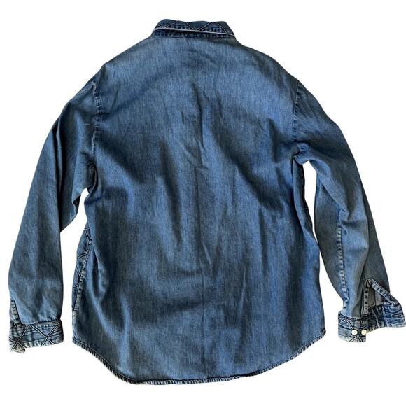 VTG 90s Cabin Creek Women's Denim 100% Cotton Button-Up Shirt Large - Picture 2 of 5